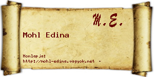 Mohl Edina névjegykártya